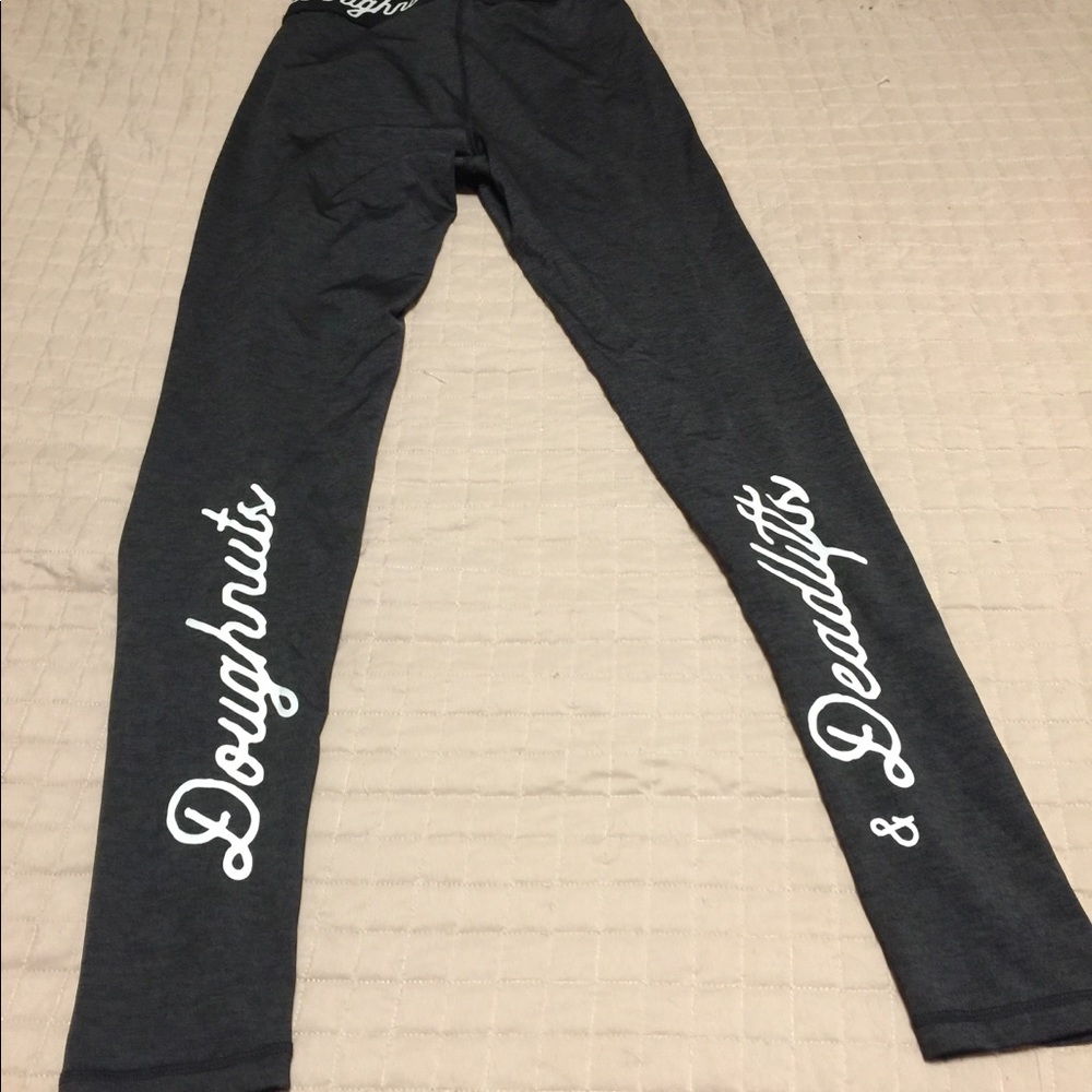 Doughnuts and deadlifts high rise leggings SM